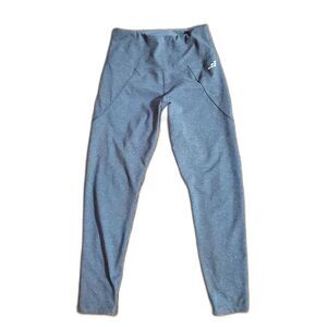 BCG Womens Sz Small Gray Leggings Waistband Pocket Lattice Accents